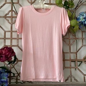 NWT A&F soft pink tshirt with elastic sleeves